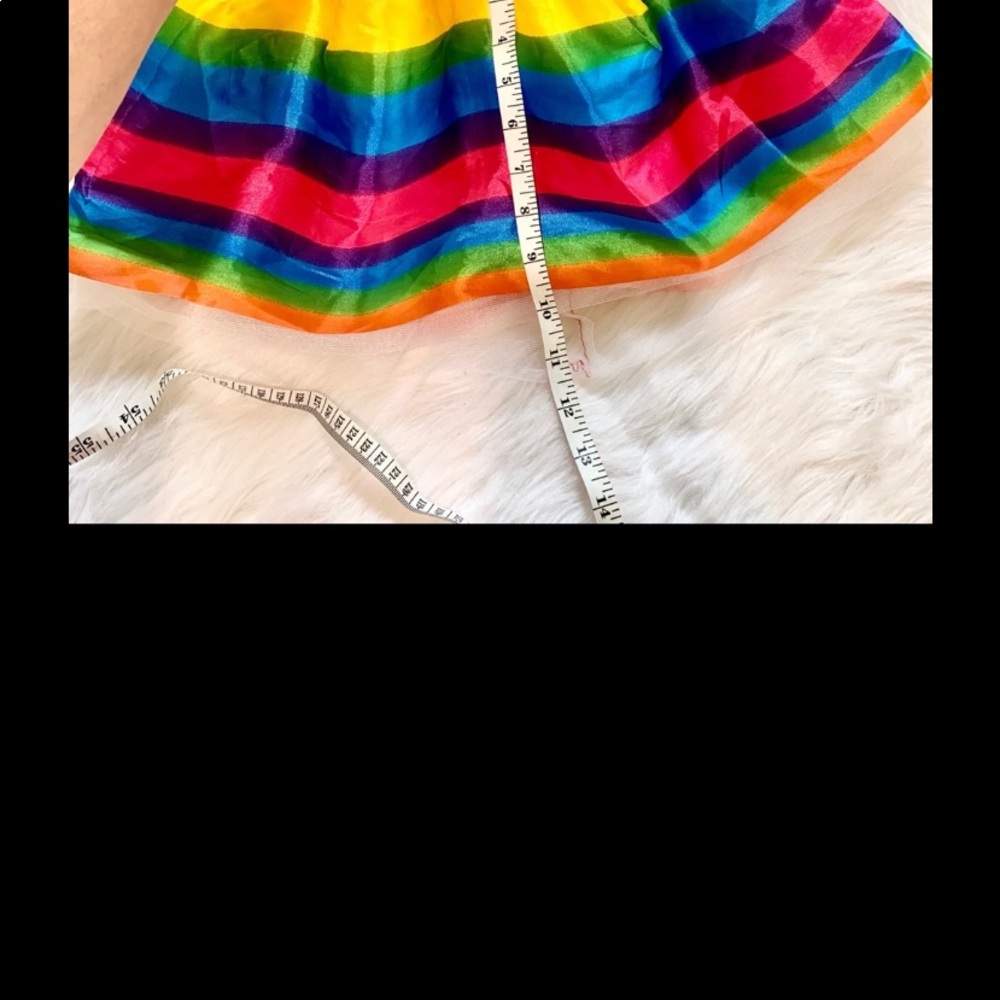 SMALL CHILD’S COLORFUL SATIN FEEL RAINBOW TUTU WITH TULLE LINING. GREAT COSTUME - Picture 8 of 10